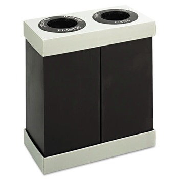 Safco 9794BL At-Your-Disposal Two 28-Gallon Bin Recycling Center - Black