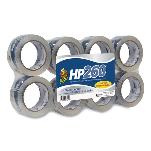 Just Launched | Duck 1067839 HP260 1.88 in. x 60 yards 3 in. Core Packaging Tape - Clear (8/Pack) image number 0