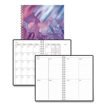 House of Doolittle 2121-43 Recycled Non-Dated Monthly/Weekly Crystals Planner - Blue/Pink/White Cover