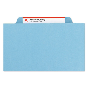 Smead 19094 Eight-Section 3-Divider Pressboard Top Tab Classification Folders - Legal Size/Blue (10/Box)