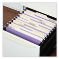 File Folders | Universal UNV14120EE 1/5-Cut Tab Deluxe Bright Color Hanging File Folders - Letter Size, Violet (25/Box) image number 3