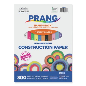 OFFICE AND OFFICE SUPPLIES | Prang P6525 50 lbs. Text Weight 9 in. x 12 in. SunWorks Construction Paper Smart-Stack - Assorted (300/Pack)