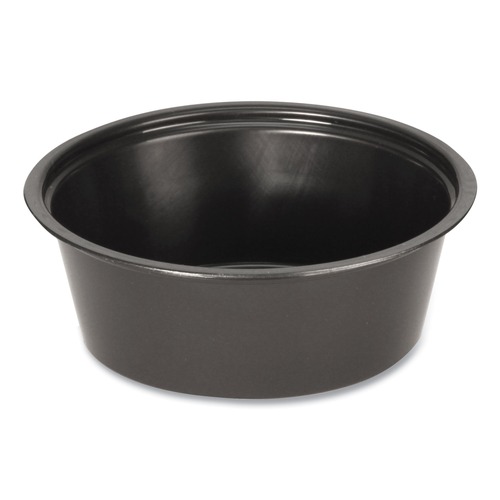 Food Trays, Containers, and Lids | Fabri-Kal PPC150B 1.5 oz Plastic Portion Cups - Black (2500/Carton) image number 0