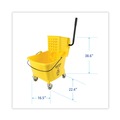 Mop Buckets | Boardwalk BWK2635COMBOYEL 8.75 gal. Pro-Pac Side-Squeeze Wringer/Bucket Combo - Yellow/Silver image number 3