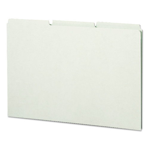 File Folders | Smead 52334 1/3-Cut Tab 8.5 in. x 14 in. Recycled Blank Top Tab File Guides - Green (50/Box) image number 0