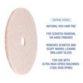 Just Launched | Boardwalk BWK4019NHE 19 in. Diameter Natural Hog Hair Burnishing Floor Pads - Tan (5/Carton) image number 4