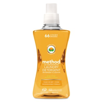 Method 01490 53.5 oz. Bottle 4X Concentrated Laundry Detergent - Ginger Mango (4/Carton)