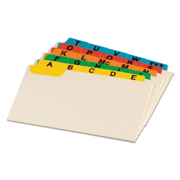 FILING AND FOLDERS | Oxford 05827 5 x 8 A to Z Index Card Guides with Laminated Tabs - Manila (25-Piece/Set)