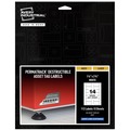 Labels | Avery 60537 PermaTrack 1.25 in. x 2.75 in. Laser Printers Destructible Asset Tag Labels - White (112/Pack) image number 0
