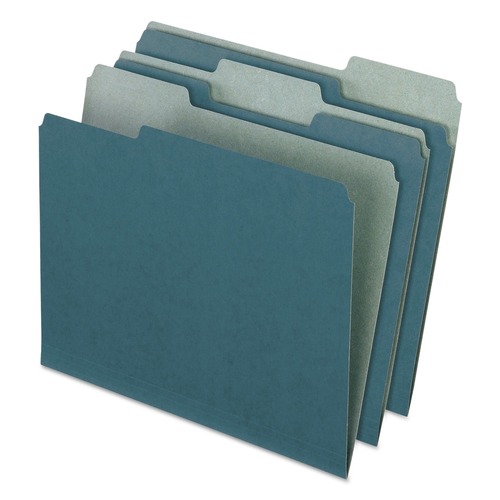 File Folders | Pendaflex 04302 Earthwise by Pendaflex 1/3-Cut Tabs Assorted Letter Size 0.5 in. Expansion 100 percent Recycled Colored File Folders - Blue (100/Box) image number 0