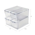 Desktop Organizers | Deflecto 350301 6 in. x 7.2 in. x 6 in. 4 Compartments 4 Drawers Stackable Plastic Cube Organizer - Clear image number 10