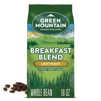 Green Mountain Coffee 5000379035 18 oz Bag Whole Bean Coffee - Breakfast Blend