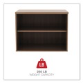 Office Filing Cabinets & Shelves | Alera ALELS593020WA 29.5 in. x 19.13 in. x 22.78 in. Open Office Low Storage Cabinet Credenza - Walnut image number 4