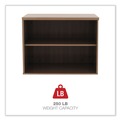 Office Filing Cabinets & Shelves | Alera ALELS593020WA Open Office Desk Series 29.5w x 19.13d x 22.78h Low Storage Cabinet Credenza - Modern Walnut image number 4