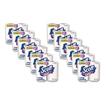 Scott 10183 1-Ply Septic Safe Bathroom Tissue - White (12/Carton)