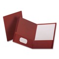 Report Covers & Pocket Folders | Oxford 53441EE Linen Finish Twin Pocket Folders - Letter, Burgundy (25/Box) image number 3
