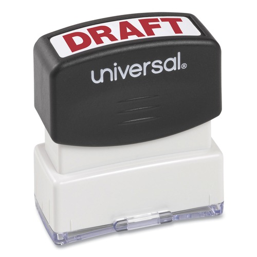 Just Launched | Universal UNV10049 Pre-Inked Draft Message Stamp - Red Ink image number 0