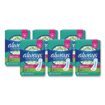 Always 59874 Super Long 10 Hour Ultra Thin Pads (6/Carton)