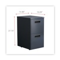 Office Carts & Stands | Alera ALEPAFFCH 14.96 in. x 19.29 in. x 27.75 in. 2 Legal/Letter-Size File Drawers Left or Right File Pedestal - Charcoal image number 6