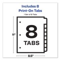 Dividers & Tabs | Avery 11528 11 in. x 8.5 in. 8-Tab 3-Hole Punched Customizable Print-On Dividers - White (8/Pack) image number 4