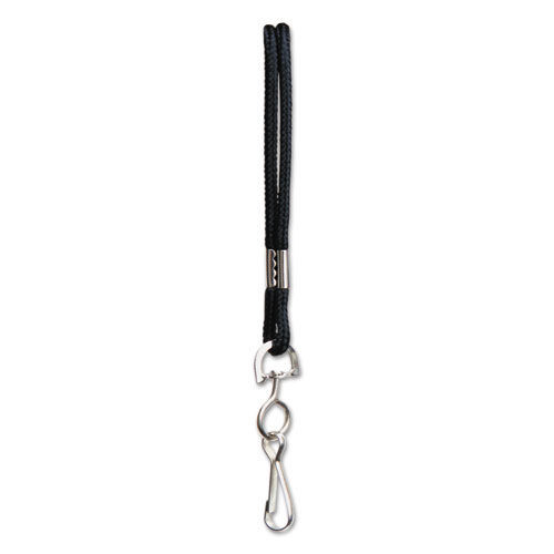 Label & Badge Holders | SICURIX BAU68909 36 in. Long Metal Hook Fastener Nylon Rope Lanyard - Black image number 0