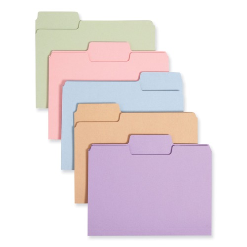 File Folders | Smead 11961 1/3-Cut Tabs Assorted Letter Size 0.75 in. Expansion SuperTab Colored File Folders -  Assorted (100/Box) image number 0