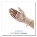 Disposable Gloves | Boardwalk BWK365LBX Disposable Powder-Free Vinyl Gloves - Large, Clear (100/Box) image number 7