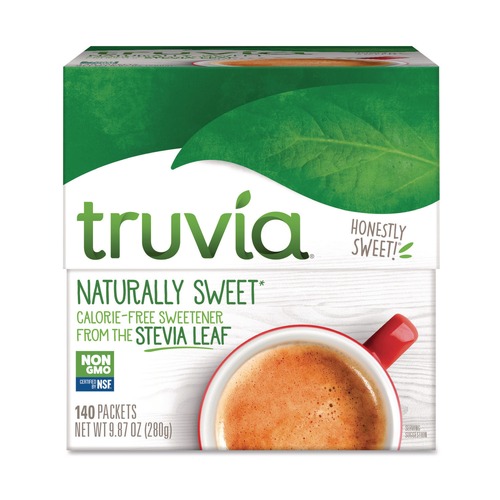 Coffee | Truvia BBD02054 0.12 oz. Natural Sugar Substitute Packets (140/Box) image number 0