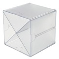 Just Launched | Deflecto 350201 6 in. x 7.2 in. x 6 in. 4 Compartments X Divider Stackable Plastic Cube Organizer - Clear image number 2