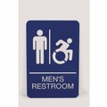 Floor Signs & Safety Signs | Headline Sign 7774 6 x 9 Men's Restroom ADA Sign - Blue Face/White Graphics image number 0