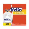 Trash Bags | Hefty E84574 23.75 in. x 27 in. 13 Gallon Strong Tall Kitchen Drawstring Bags - White (90/Box) image number 3