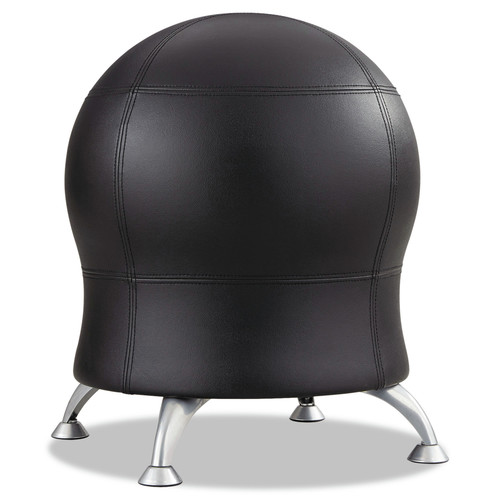 Office Chairs | Safco 4751BV Backless Supports Up to 250 lbs. Zenergy Ball Chair - Black Vinyl Seat, Silver Base image number 0