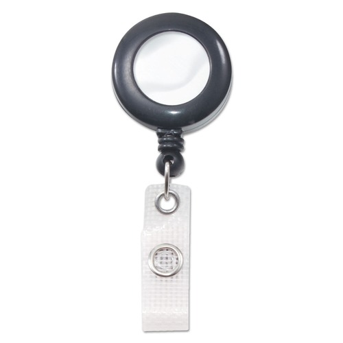 Label & Badge Holders | Advantus 75407 24 in. Extension Deluxe Retractable ID Reel with Badge Holder - Black (12/Box) image number 0