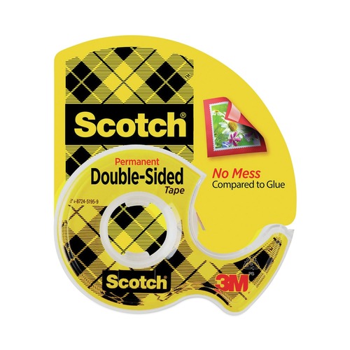 Packing Tapes | Scotch 137 1 in. Core 0.5 in. x 37.5 ft. Double-Sided Permanent Tape in Handheld Dispenser - Clear (1-Roll) image number 0