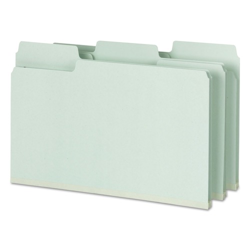 File Folders | Smead 19981 2 in. Expansion SuperTab Pressboard Fastener Folders with Two SafeSHIELD Fasteners - Legal Size/Gray-Green (25/Box) image number 0