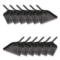 Cleaning Tools | Boardwalk 528147 12 in. x 14 in. 20-Gauge Steel Dust Pan with 5 in. Handle - Black (12/Carton) image number 0