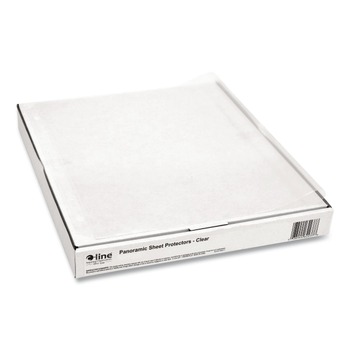 C-Line 62237 3-Hole Punched (2) 8.5 in. x 11 in. and (1) 11 in. x 17 in. Inserts Heavy-Duty Panoramic Fold-Out Sheet Protectors - Clear (25/Box)
