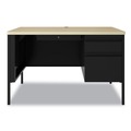 Office Desks & Workstations | Hirsh Industries 24344 48 in. x 30 in. x 29.5 in. One Right-Hand Pedestal Box/File Drawers Teachers Pedestal Desks - Maple/Black image number 2