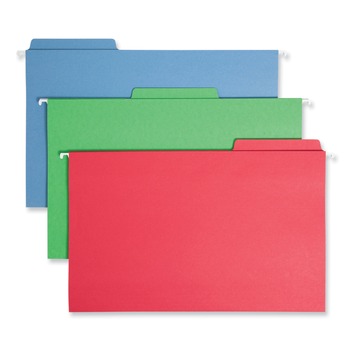 Smead 64153 FasTab 1/3-Cut Tabs Hanging Folders - Assorted Colors/Legal Size (18/Box)