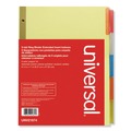 Dividers & Tabs | Universal UNV21874 11 in. x 8.5 in. 5-Tab Deluxe Extended Insertable Tab Indexes - Buff, Assorted Tabs (6/Pack) image number 1