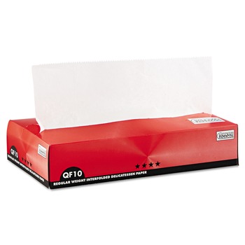 Bagcraft P011010 QF10 10 in. x 10-1/4 in. Interfolded Dry Wax Paper - White (12 Boxes/Carton, 500/Box)