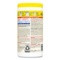 Hand Wipes | Clorox 15948 1-Ply 7 in. x 8 in. Disinfecting Wipes - Lemon Fresh, White (75/Canister) image number 2