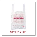  | Barnes Paper Company 18830THYOU 18 in. x 8 in. x 30 in. Thank You High-Density Shopping Bags - White/Red (500/Carton) image number 2