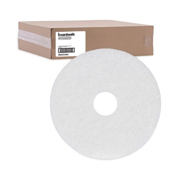 Boardwalk BWK4015WHI 15 in. Diameter Polishing Floor Pads - White (5/Carton)