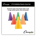 Floor Signs & Safety Signs | Champion Sports TC9SET 5 in. x 5 in. Base 9 in. Tall  High-Visibility Plastic Cones - Assorted Colors (6/Set) image number 1