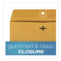 Envelopes & Mailers | Quality Park QUA37798 10 in. x 15 in. 32 lbs. Bond Weight #15 Square Flap Clasp/Gummed Closure Clasp Envelope - Brown Kraft (100/Box) image number 5