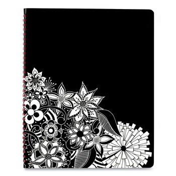  | AT-A-GLANCE 589-905 12-Month (Jan-Dec): 2026 11 in. x 8.5 in. Floral Artwork Floradoodle Weekly/Monthly Professional Planner - Black/White Cover