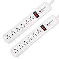 Surge Protectors | Innovera IVR71653 6 AC Outlets 4 ft. Cord 540 Joules Surge Protector - White (2/Pack) image number 0