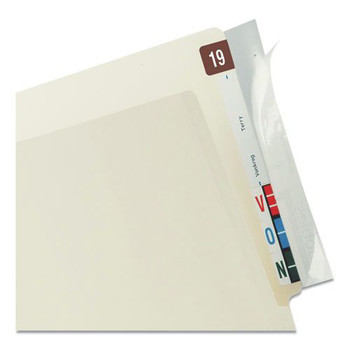 Tabbies 68386 2 in. x 8 in. End Tab Self-Adhesive Label/File Folder Protector - Clear (100/Pack)
