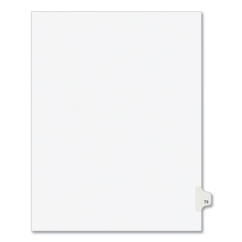 Avery 01073 11 in. x 8.5 in. 10-Tab Avery Style 73 Preprinted Legal Exhibit Side Tab Index Dividers - White (25/Pack)